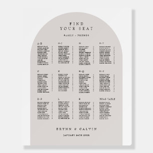 XL Arch Seating Chart Wedding Reception Table Sign