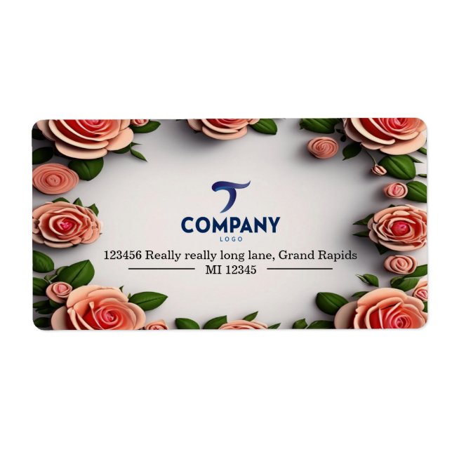 XL Branded Personalized Corporate Company Address Label (Front)