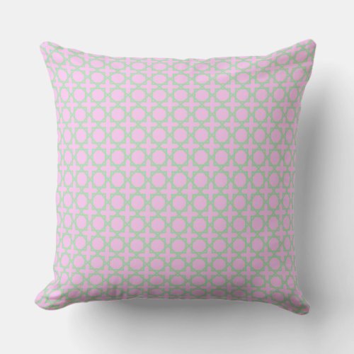 XL Cane Design in Bubblegum Pink Happy Green Throw Pillow