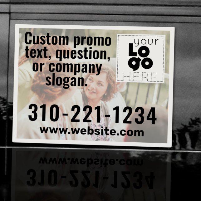 XL Photo + Logo White Frame Magnetic Vehicle Sign (Creator Uploaded)