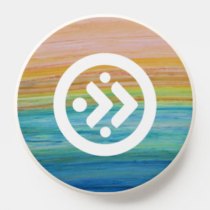 XL white logo with background  PopSocket