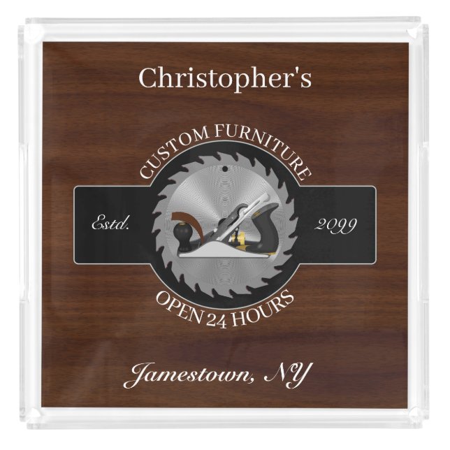 XLarge Woodworking Furniture Carpenter  Acrylic Tray (Front)