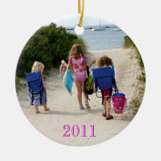 Xmas 2011 at the Beach Ceramic Ornament