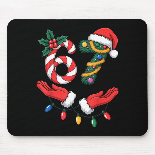 Xmas 67 Hands Gesture Candy Canes Santa Holiday Ki Mouse Pad (Front)