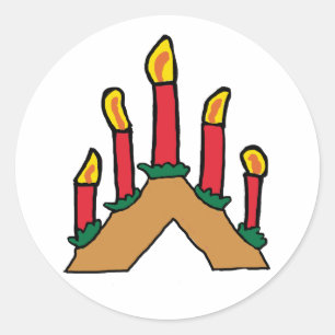 Xmas Advent Candles Classic Round Sticker