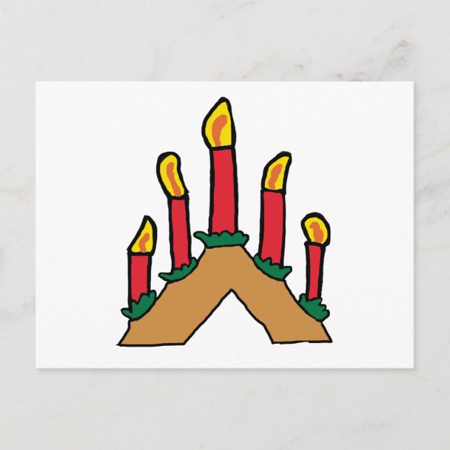 Xmas Advent Candles Postcard (Front)