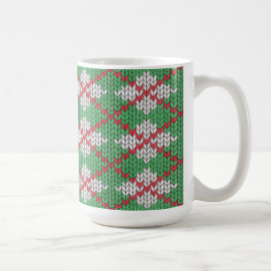 XMAS ARGYLE KNIT Tall White Mug