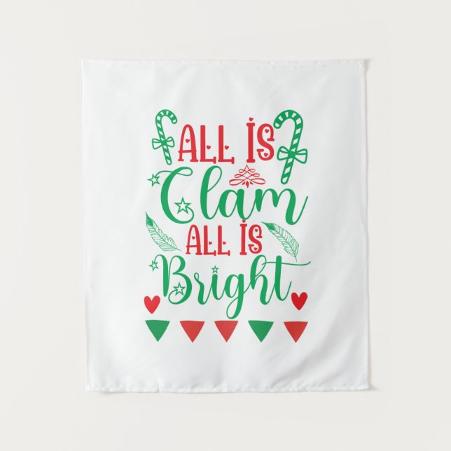 Xmas Art All Is Bright Tapestry (Front)