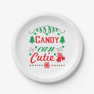 Xmas Art Candy Can Cutie Paper Plates