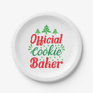 Xmas Art Official Cookie Baker Paper Plates