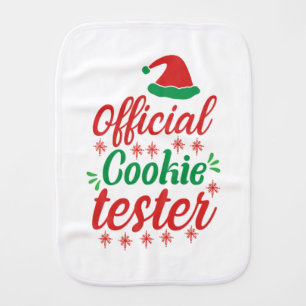 Xmas Art Official Cookie Tester Baby Burp Cloth