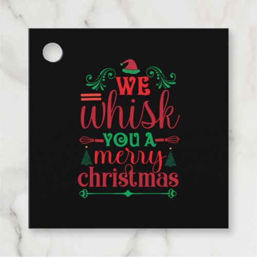 Xmas Art We Whisk You A Merry Christmas Favor Tags