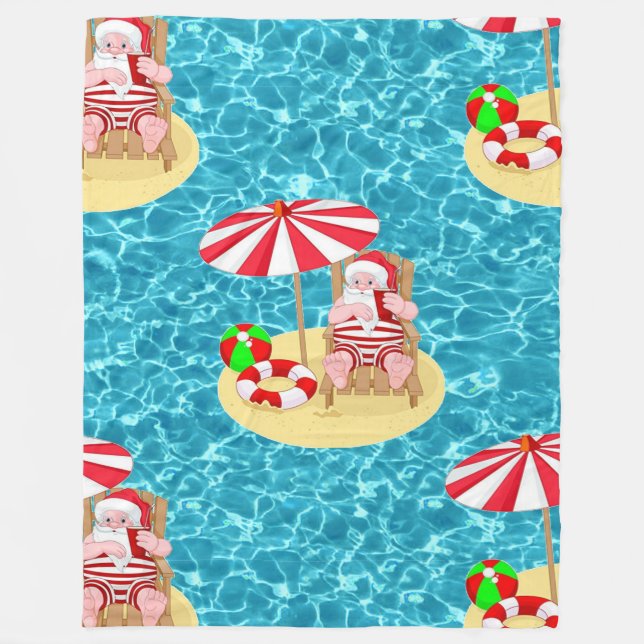 xmas beach santa claus blanket (Front)