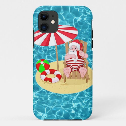 xmas beach santa claus iPhone 11 case