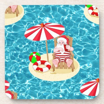 xmas beach santa claus drink coaster xmas beach santa claus drink coaster