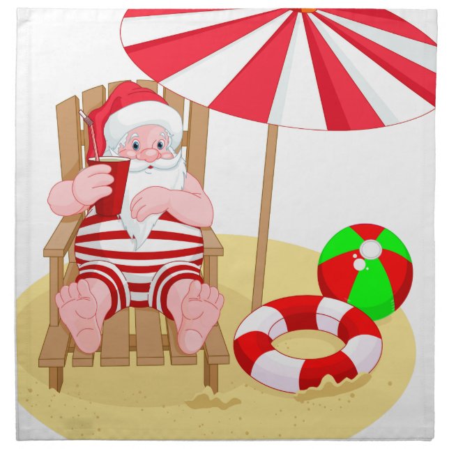 xmas beach santa claus napkin (Front)
