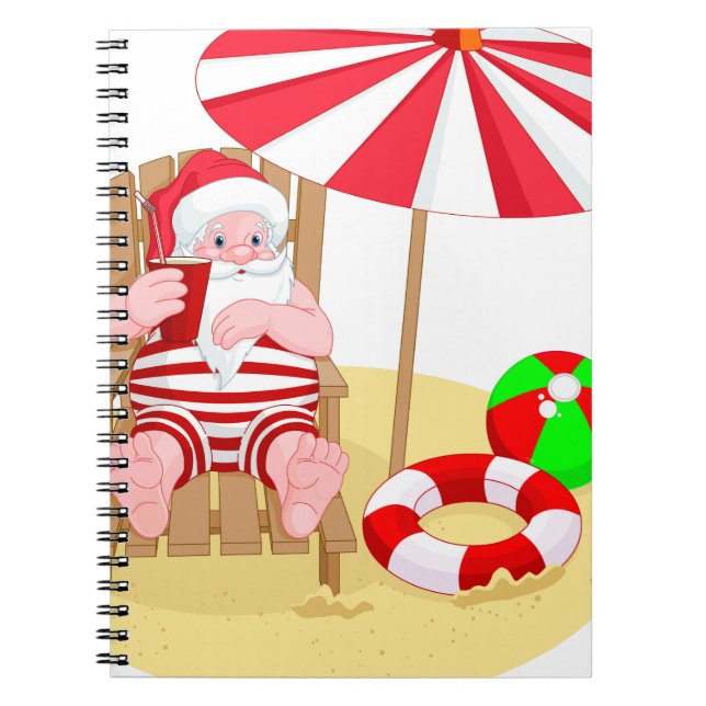 xmas beach santa claus notebook (Front)