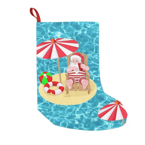 xmas beach santa claus stocking