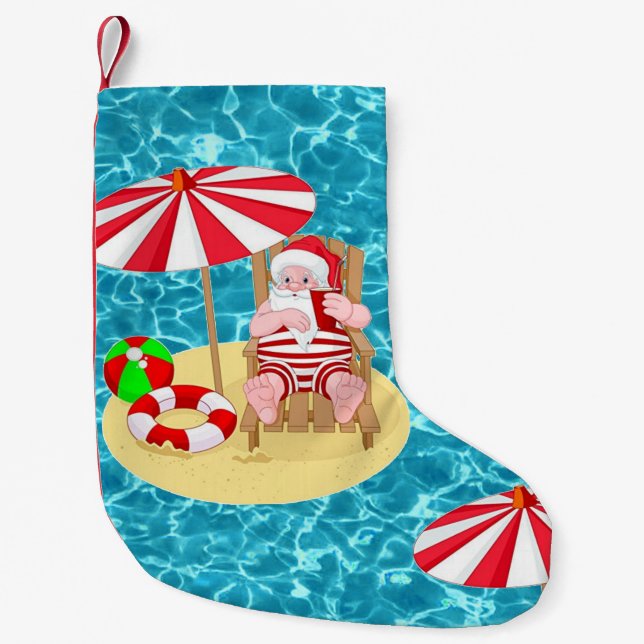 xmas beach santa claus stocking (Front)