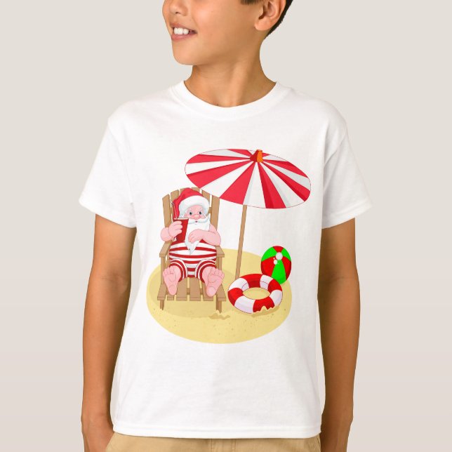xmas beach santa claus T-Shirt (Front)