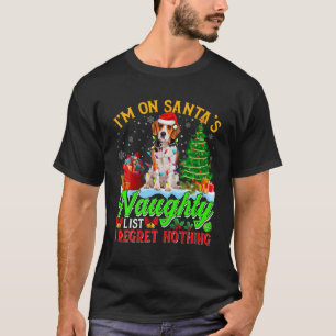 Xmas Beagle Dog On Santa's Naughty Funny List T-Shirt