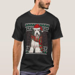 Xmas Bearded Collie Dog Santa Hat Ugly Christmas T-Shirt