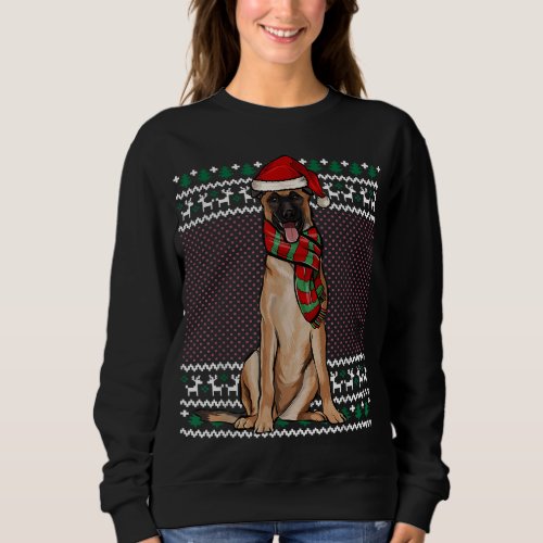 Xmas Belgian Malinoi Dog Santa Hat Ugly Christmas Sweatshirt