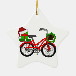 xmas bike ceramic ornament