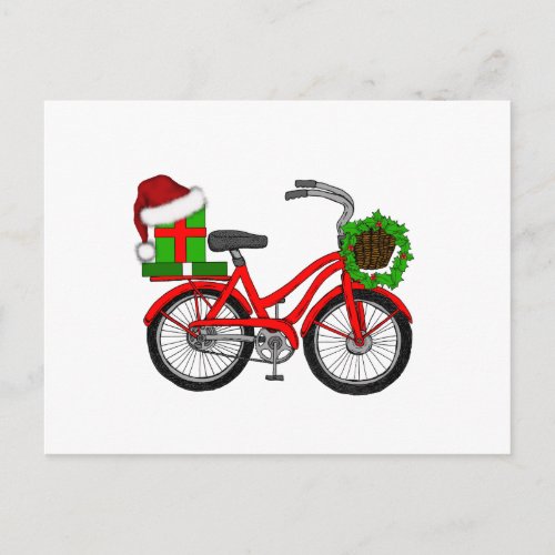 xmas bike holiday postcard