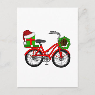 xmas bike holiday postcard