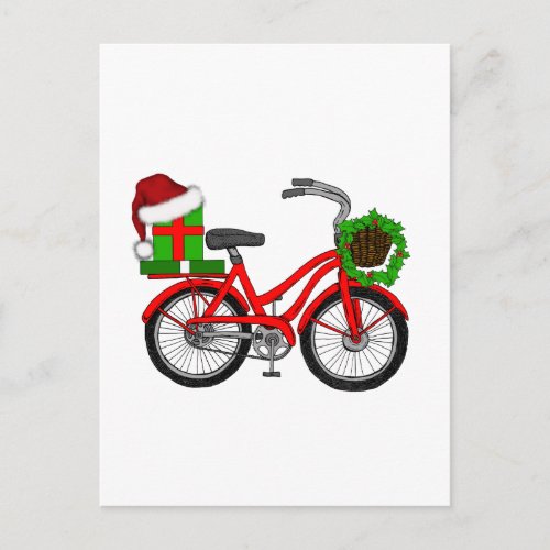 xmas bike holiday postcard