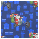 xmas biker santa claus fabric