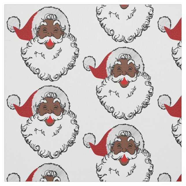 xmas black santa claus fabric (Swatch)