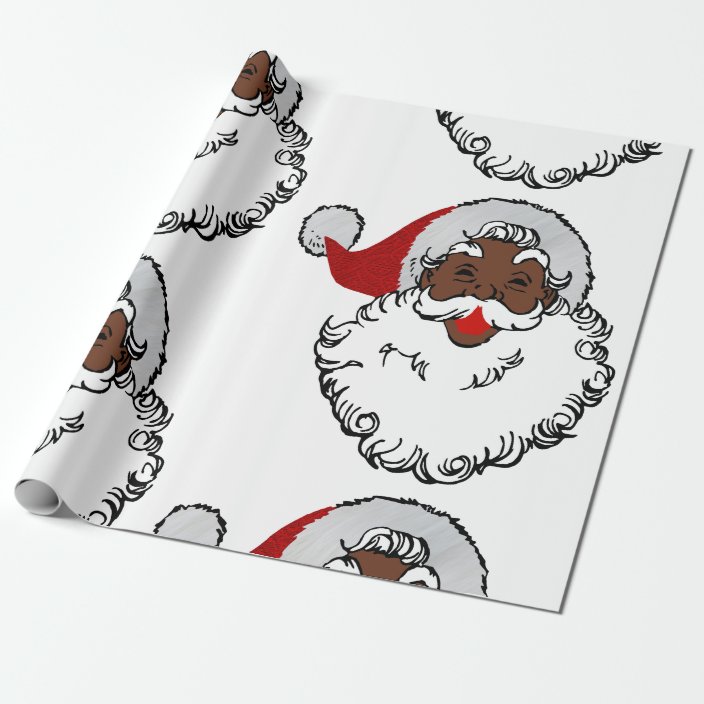 xmas black santa claus wrapping paper