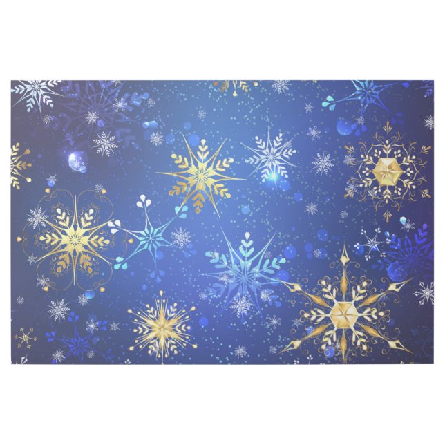 XMAS Blue Background with Golden Snowflakes Gallery Wrap (Front)