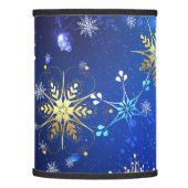 XMAS Blue Background with Golden Snowflakes Lamp Shade (Left)