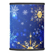 XMAS Blue Background with Golden Snowflakes Lamp Shade (Right)