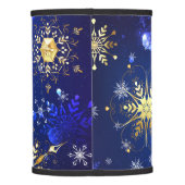 XMAS Blue Background with Golden Snowflakes Lamp Shade (Back)