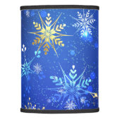 XMAS Blue Background with Golden Snowflakes Lamp Shade (Front)
