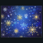 XMAS Blue Background with Golden Snowflakes Letterhead<br><div class="desc">Blue Christmas background with gold and white jewelry snowflakes. Golden snowflakes. XMAS.</div>