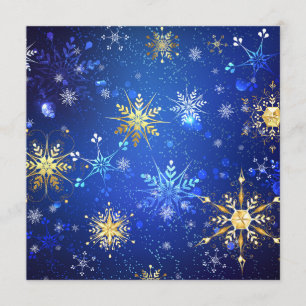 XMAS Blue Background with Golden Snowflakes Menu