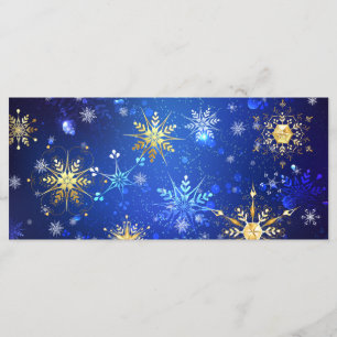 XMAS Blue Background with Golden Snowflakes Menu