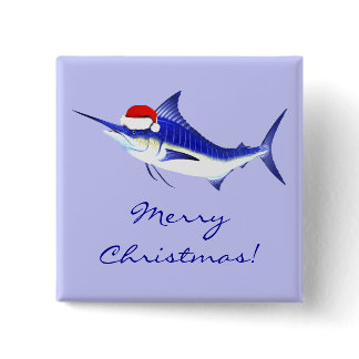 Xmas Blue Marlin Button