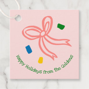 Xmas Bow Doodle CHRISTMAS Holiday Gift To From  Favor Tags