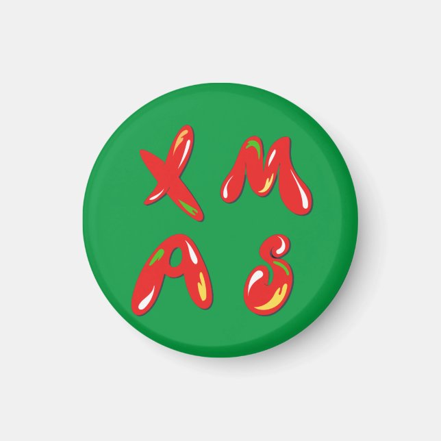Xmas Bubble Text   Magnet (Front)