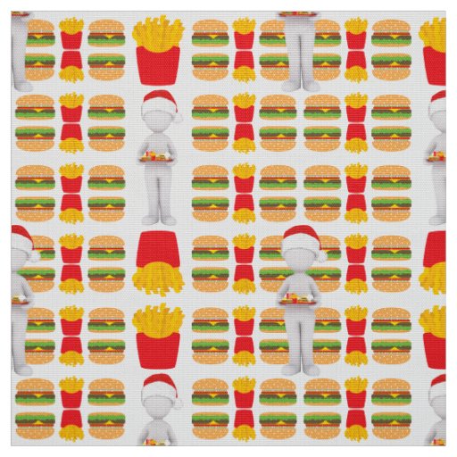 xmas burger santa claus fabric