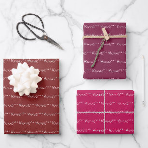 XMAS Burgundy Purple Pink Chic Edition Wrapping Paper Sheets