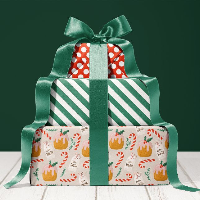 Xmas Cake Pattern Cute Holiday Christmas Wrapping Paper Sheets (Creator Uploaded)
