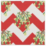 xmas chevron mistletoe fabric