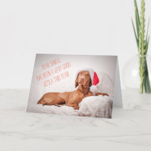 Xmas / Christmas Card "Magyar Vizsla" Good Santa